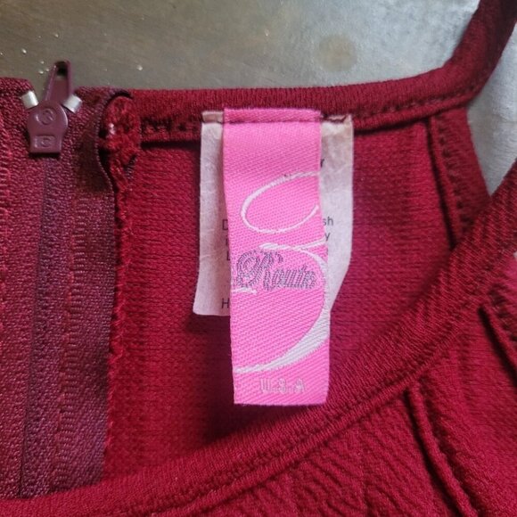 Route 3 Red Halter Lace Trim Dress S - Picture 5 of 10